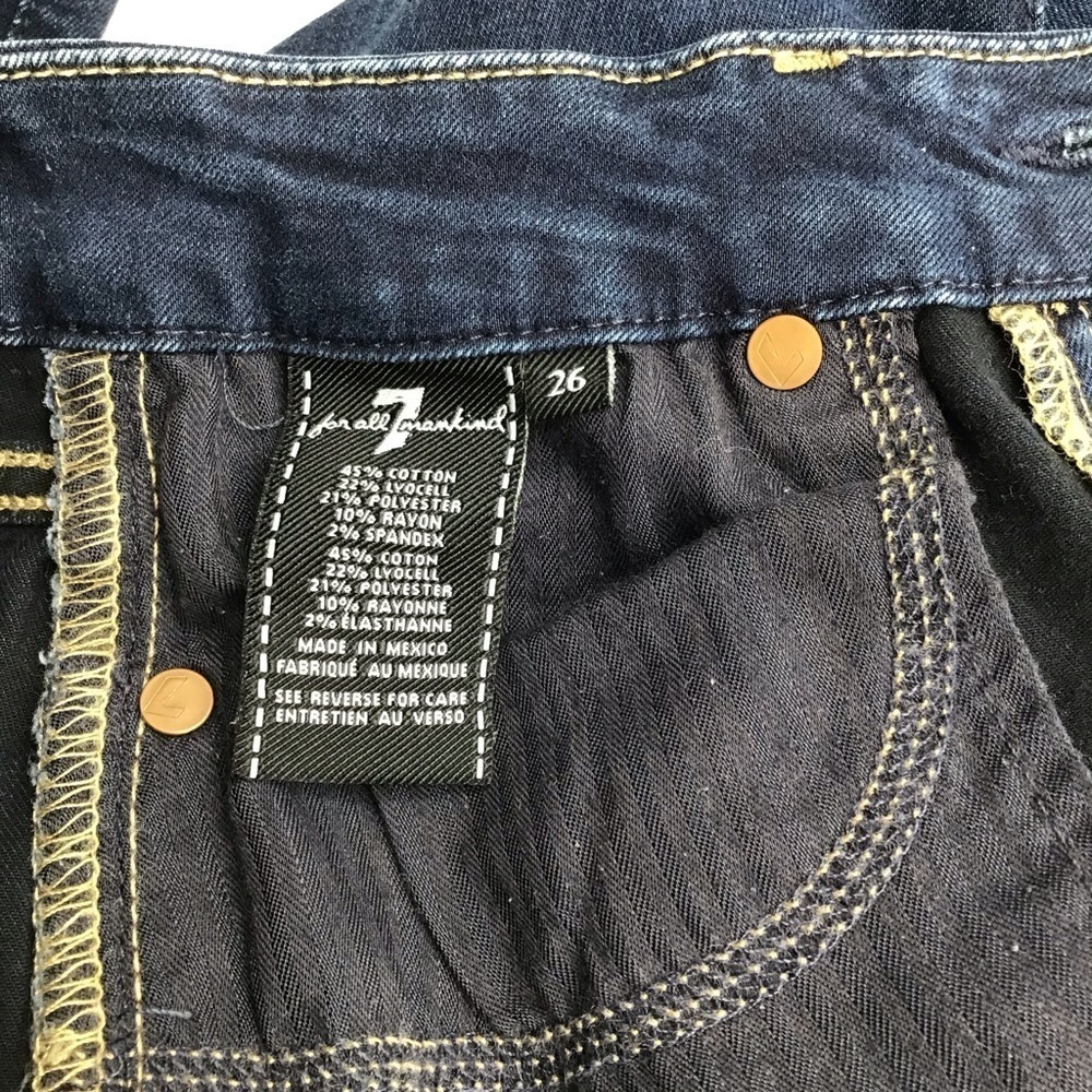7 For All Mankind b(air) denim Dark Indigo Ankle Skinny Jeans Strech - Picture 11 of 12